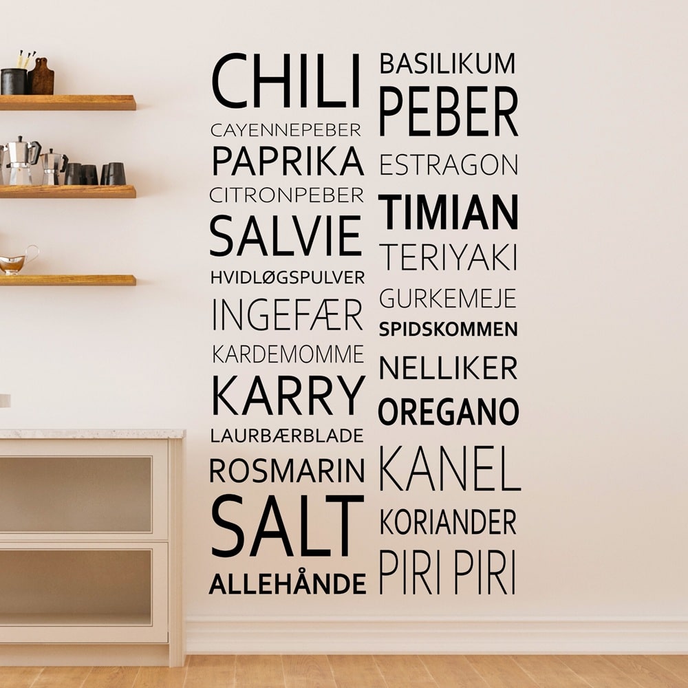 Wallsticker Krydderier