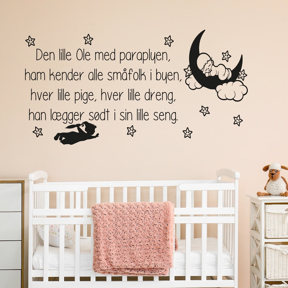 Wallsticker Den lille Ole med Paraplyen