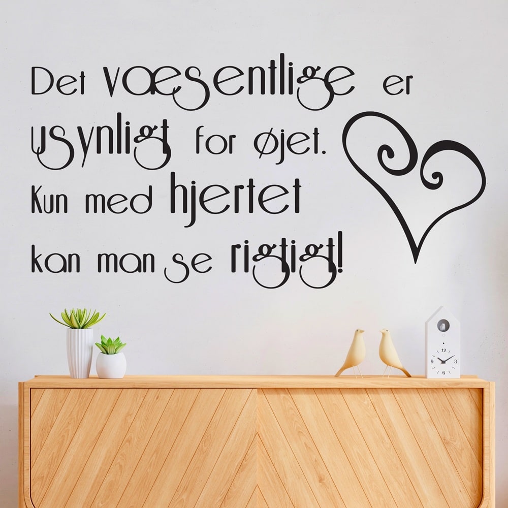 Wallsticker Kun med hjertet kan man se rigtigt