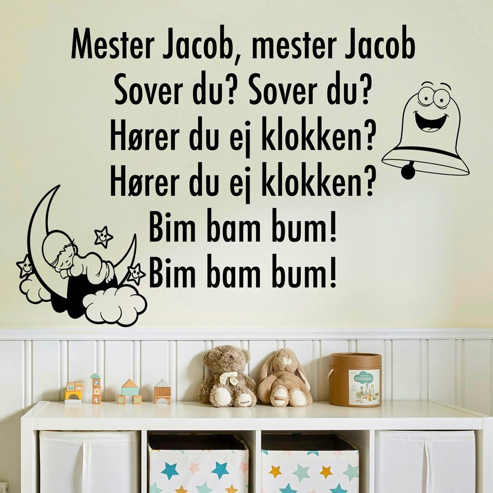 Wallsticker Mester Jacob (1. strofe)