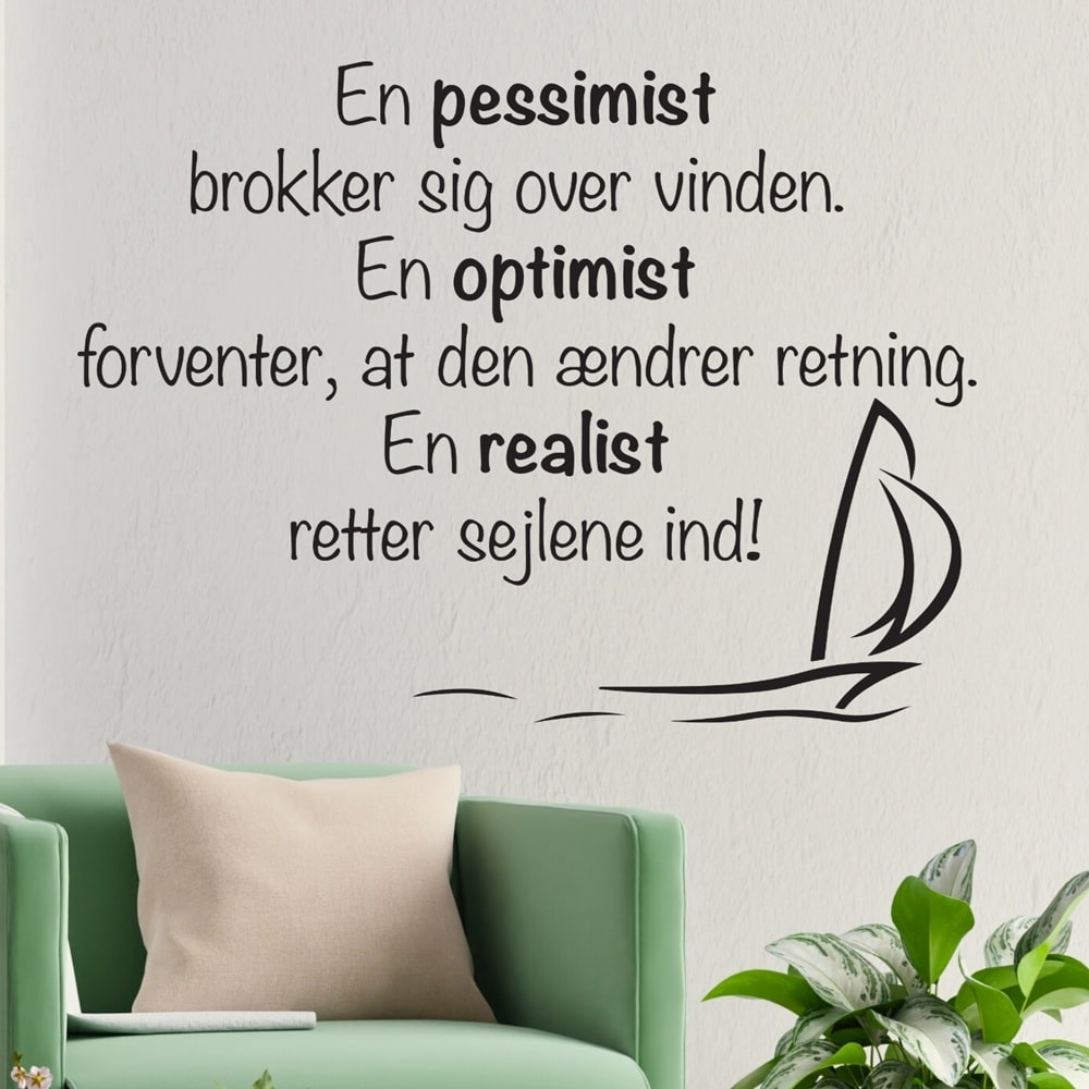 Wallsticker Pessimist - Optimist- Realist