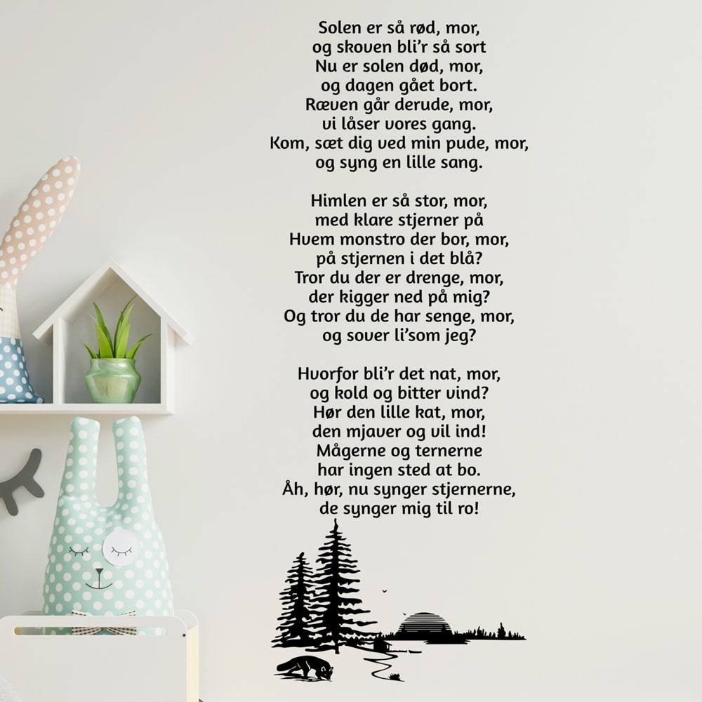 Wallsticker Solen er så rød mor