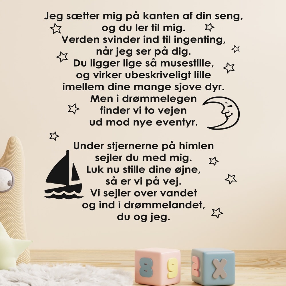 Wallsticker Under stjernerne på himlen (to strofer)