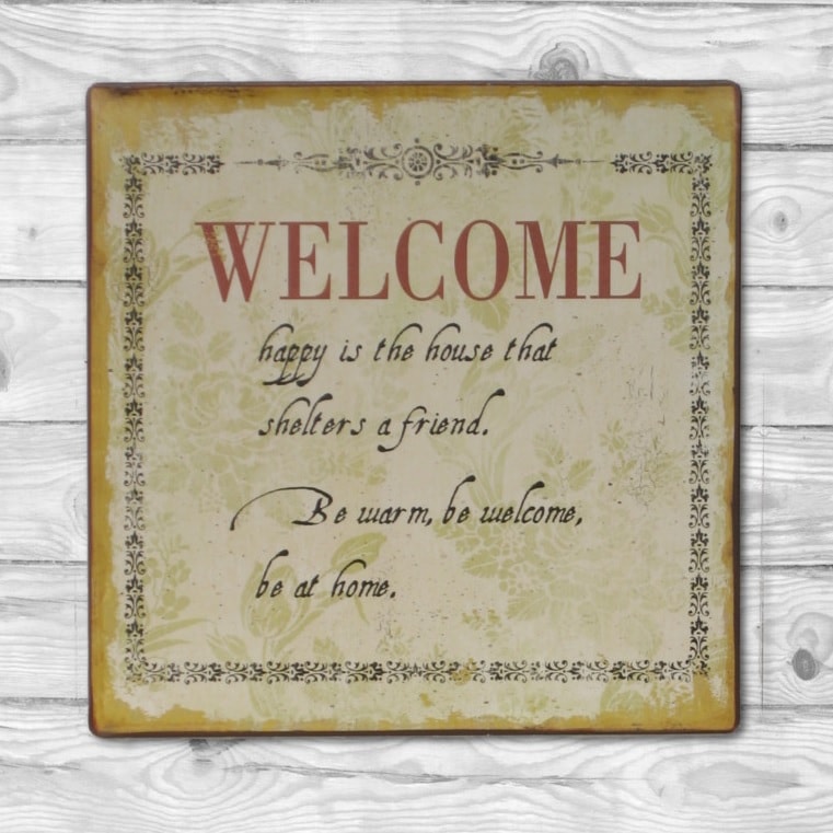 Emaljeskilt Be Warm, be Welcome, be Home