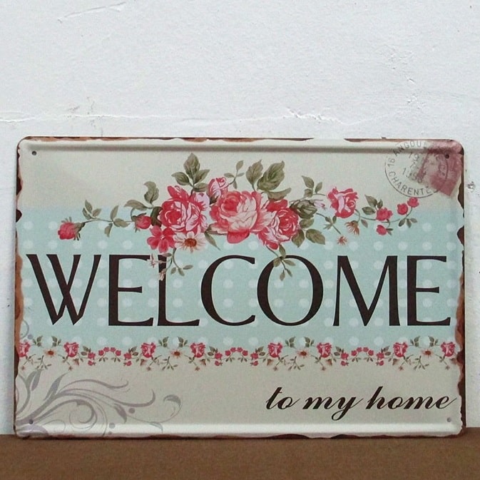 Emaljeskilt Welcome to my home