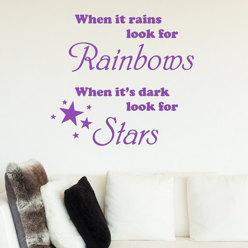 Wallsticker When it rains look for Rainbows