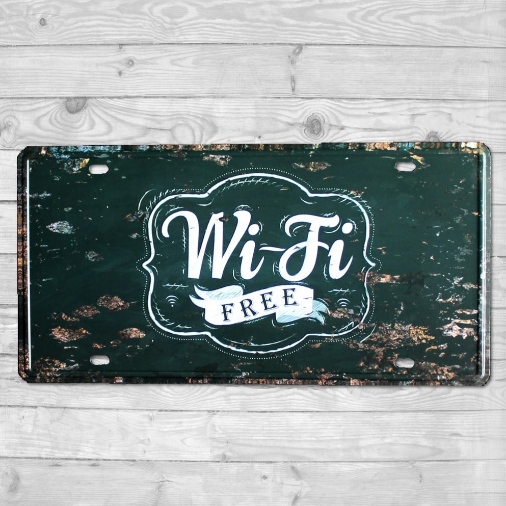 Emaljeskilt Wi-Fi - Free