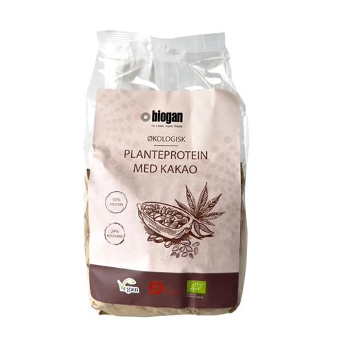 Planteprotein med kakao vegansk Økologisk - 450 gram - Biogan - DISCOUNT PRIS