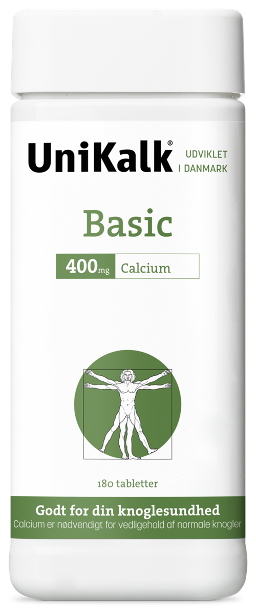 UniKalk Basic 400 mg calcium - 180 tabletter