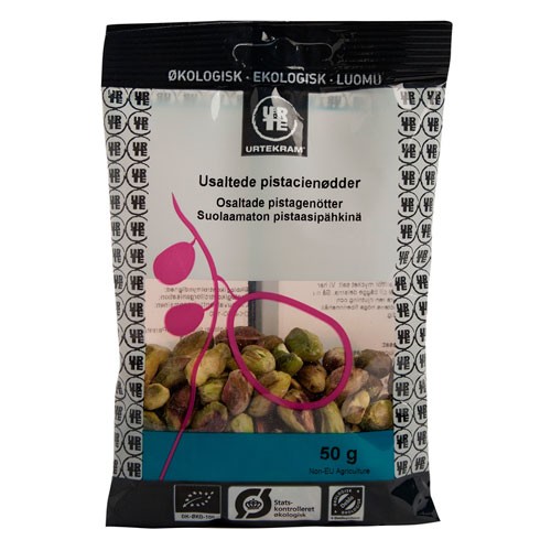 Pistacienødder uden skal Økologisk - 50 gr - Urtekram