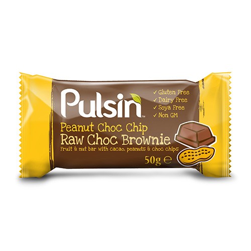 Peanut Chock chip raw choc brownie - 50 gram - Pulsin