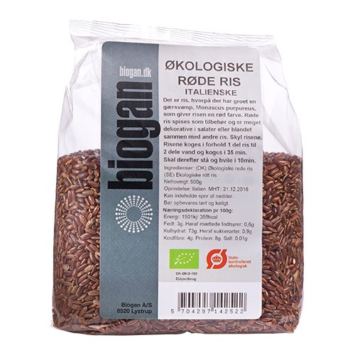 Ris røde Økologisk - 500 gr - Biogan