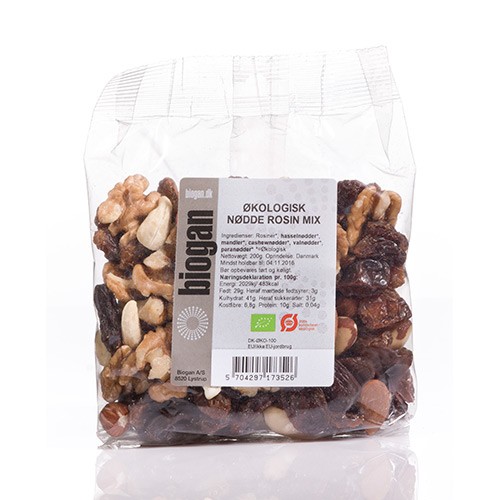 Rosin/nødde blanding Økologisk - 140 gr - Biogan