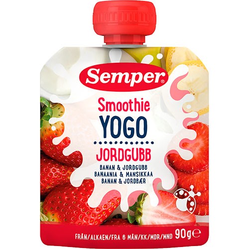 YOGO Smoothie med banan & jordbær fra 6 mdr. - 90 gram