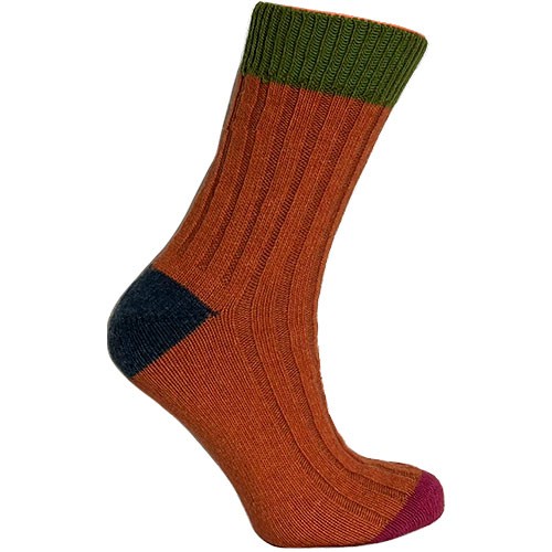 Merinostrømper Lime/orange - str. 35/38 1 par - Clemente