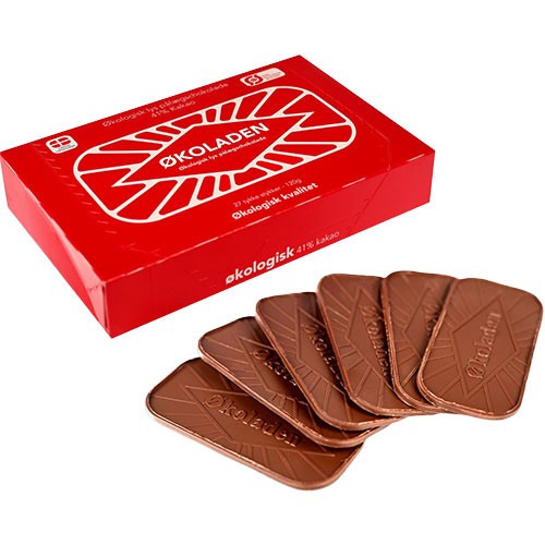 Pålægschokolade lys 41% 27 stk Økologisk - 120 gram