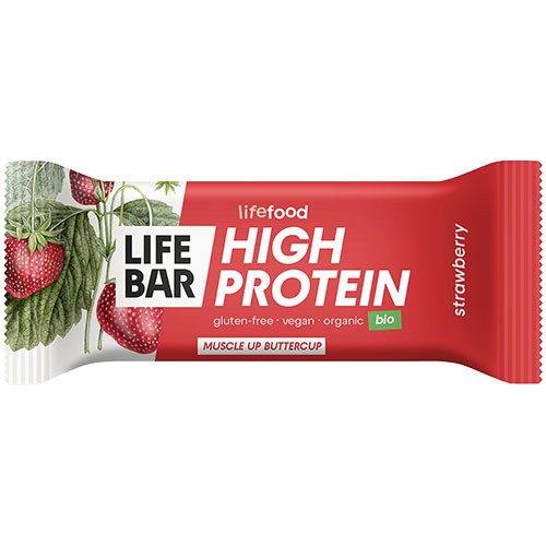 Proteinbar m. jordbær Økologisk - 40 gram