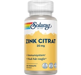 Zink Citrat 20 mg - 60 kab - Solaray