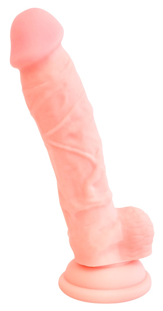 Naturdildo Medical Silicone Dildo, 18 cm, med sugekop
