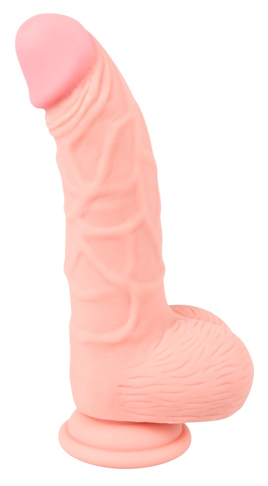 Naturdildo Medical Silicone Dildo, 20 cm, let bøjet