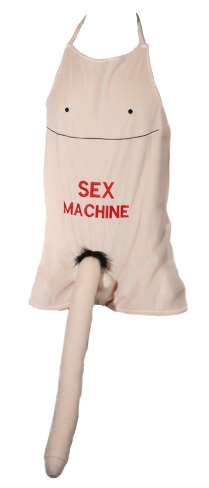 Forklæde "Sex Machine" med 52 cm lang plys-penis