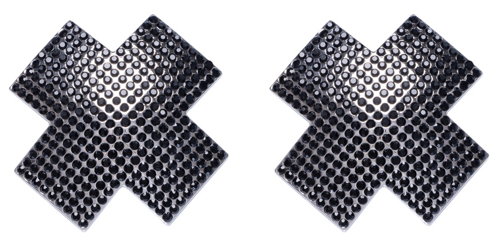 Nippelstickers Â»CrossÂ« med skinnende smykkesten