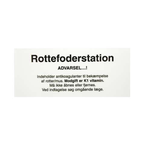 Etikette til rottefoderstation