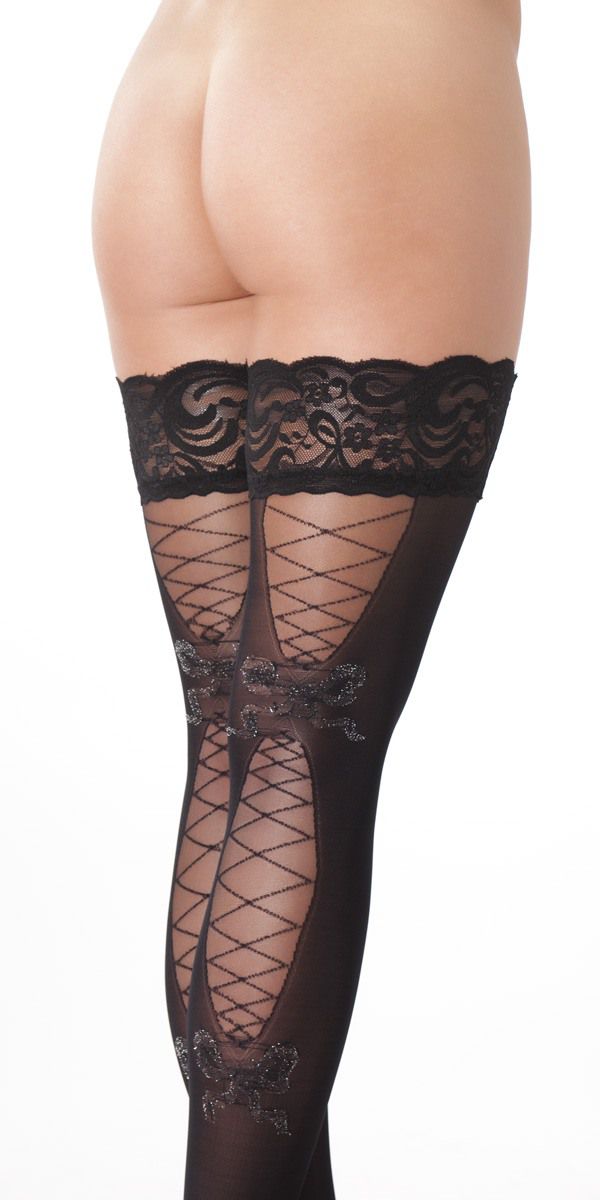 Rimba - Selvsiddende Strømper med Blonder og Mønster