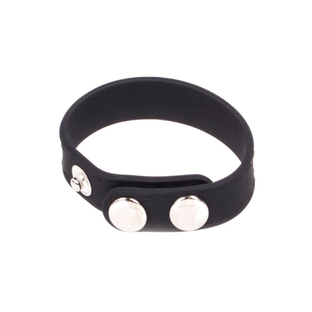 Silikone Penisring med Trykknapper-Medium