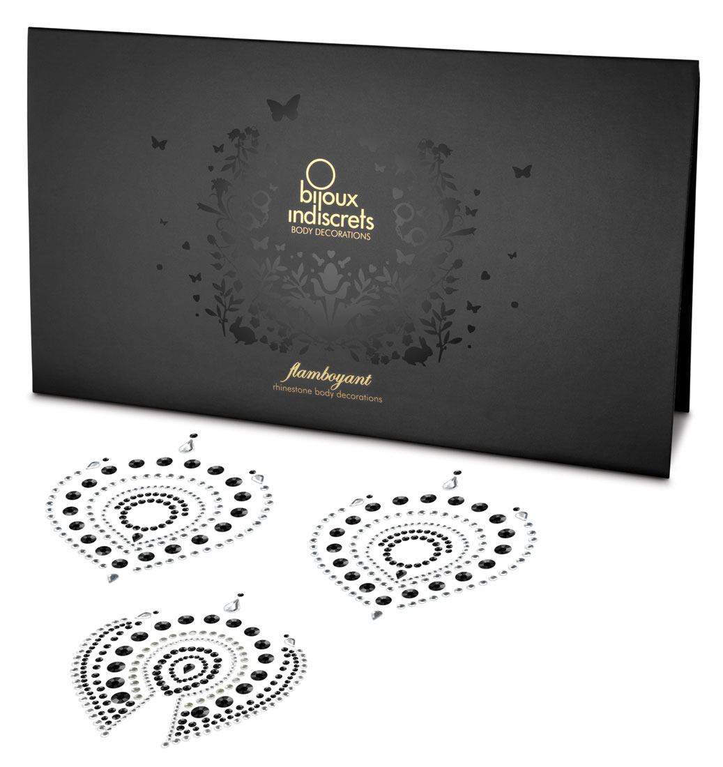 Bijoux Indiscrets - Flamboyant smykke klistermærker til brystvorter og venusbjerg sort