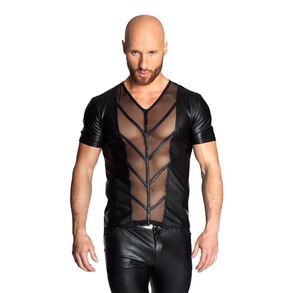 Noir Handmade Shirt med gennemsigtig front-5XL