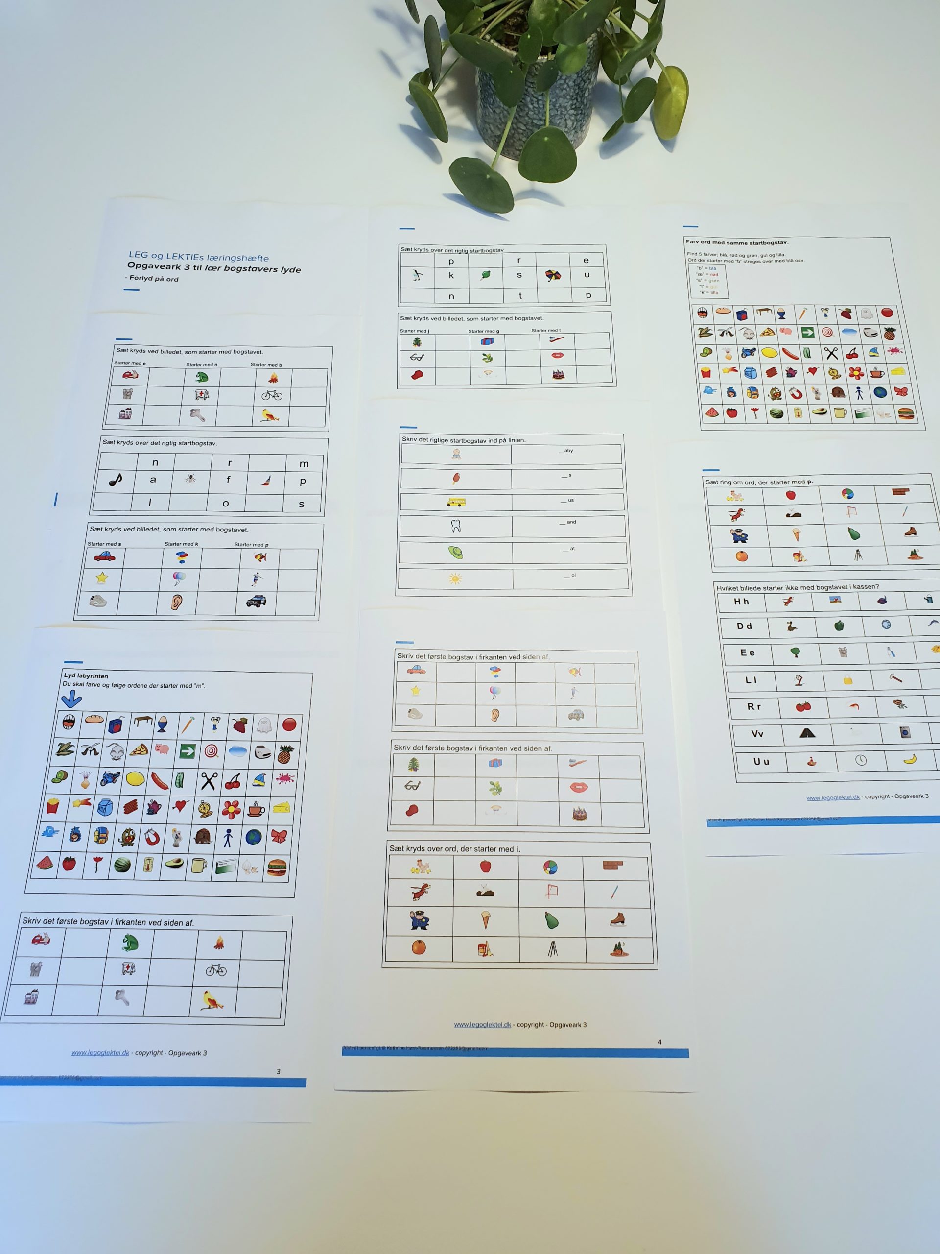"Lær bogstavernes lyde" hæfte - opgaver og forældrevejledning (Print selv)