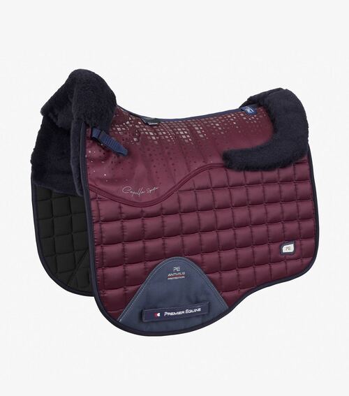 Premier Equine Capella Close Contact Merino Wool Dressur Underlag - Vinrød/navy merino