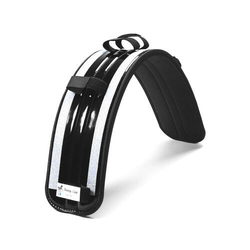 Racing Tack selepude - Glimmer - Sort - Neon Blå glimmer, Hest