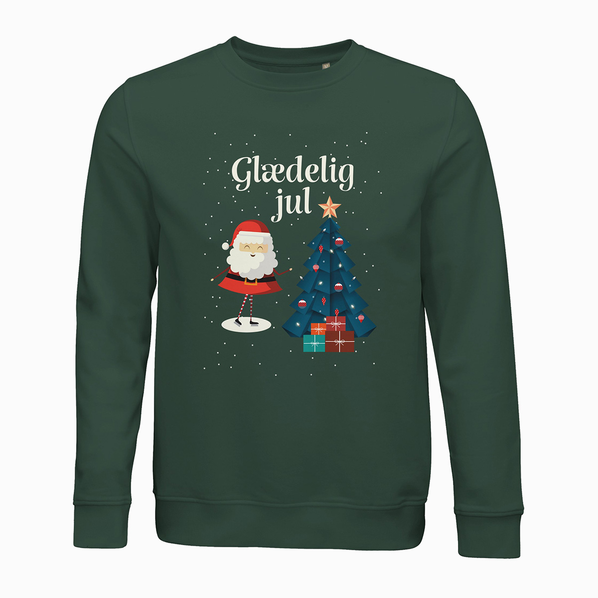 Glædelig jul (Julemand) Unisex jule sweatshirt med dansk tekst