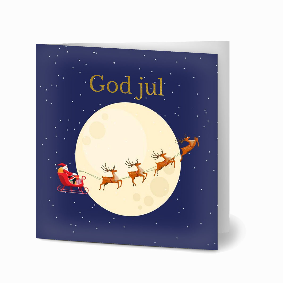 God jul (Santas Sleigh Ride) Julekort (10 stk. inkl. premium kuverter)