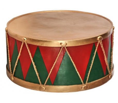 Tromme i polyresin Ø53 cm - Antik rød/Antik grøn