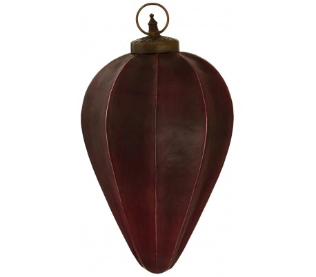 XXL Juleophæng i glas H30 x Ø16 cm - Antik bordeaux
