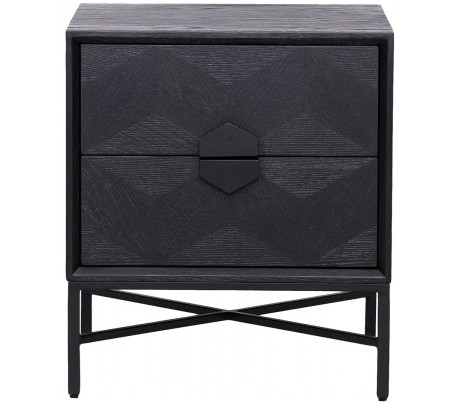 Blax Sengebord i egetræ H62,5 x B55 x D46,5 cm - Sort