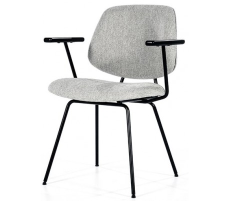 Lynn spisebordsstol med armlæn i polyester H82 cm - Sort/Grå
