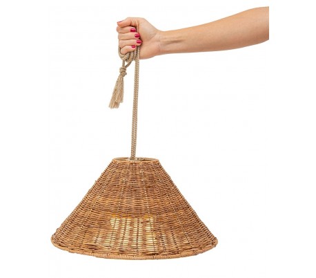 Calobra trådløs udendørs loftlampe Ø38 cm - Natur