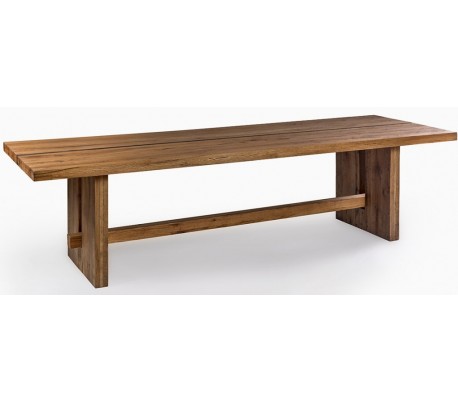 Rustikt spisebord i genanvendt egetræ og metal 300 x 100 cm - Sort/Rustik brun