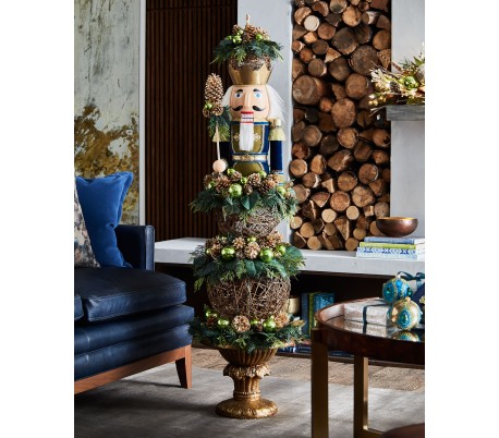 Luksus nøddeknækker soldat H160 cm - Antik brun/Blå