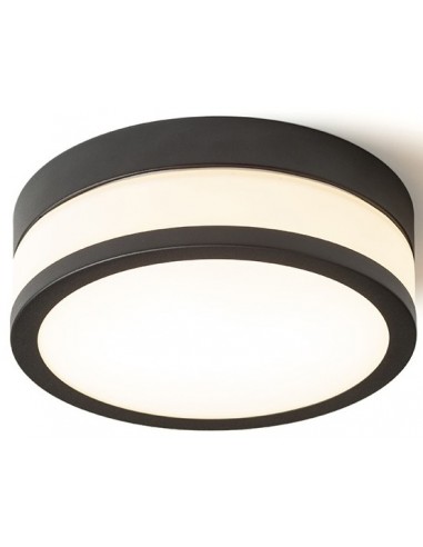 CIRA 23 Badeværelseslampe plafond Ø23 cm 1 x 12W LED - Sort/Opalhvid