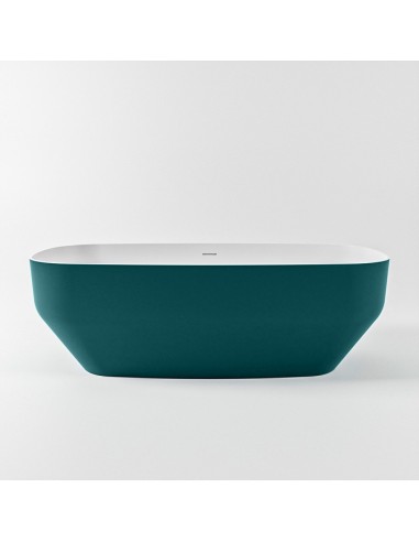 STONE fritstående badekar 170 x 75 cm Solid surface - Talkum/Petrolium