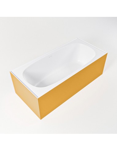 FREEZE fritstående badekar 180 x 85 cm Solid surface - Talkum/Okker