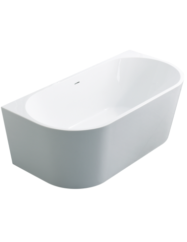 GAULI Fritstående væg badekar 150 x 75 cm Akryl - Blank hvid/Krom