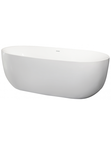 MALASPINA Fritstående badekar 150 x 75 cm Akryl - Blank hvid/Krom