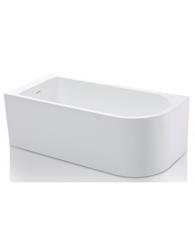 UPSALA Venstrevendt hjørnebadekar 150 x 75 cm Akryl - Blank hvid/Krom