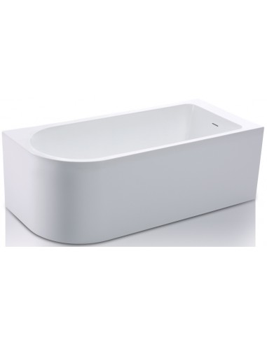 UPSALA Højrevendt hjørnebadekar 160 x 75 cm Akryl - Blank hvid/Krom
